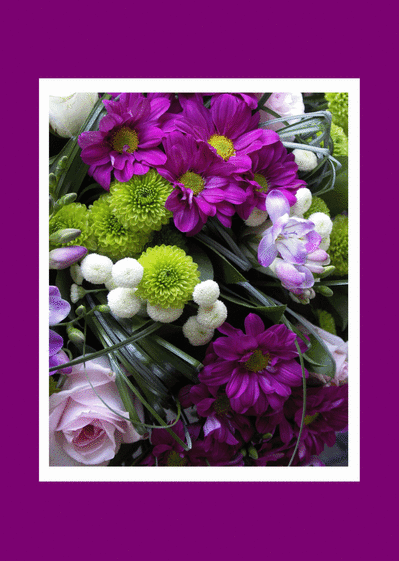 Carte Faire-part De Décès Avec Des Fleurs Violettes 
